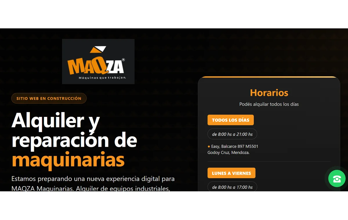 Captura del sitio maqzamaquinarias.com.ar