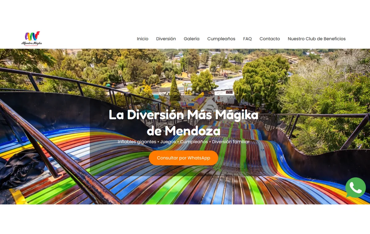 Captura del sitio parquealfombramagika.com.ar