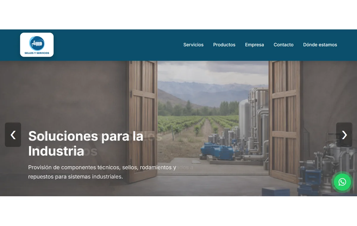 Captura del sitio sellosyservicios.com.ar