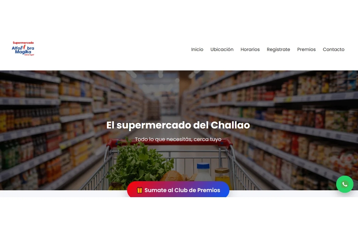Captura del sitio superalfombramagika.com.ar